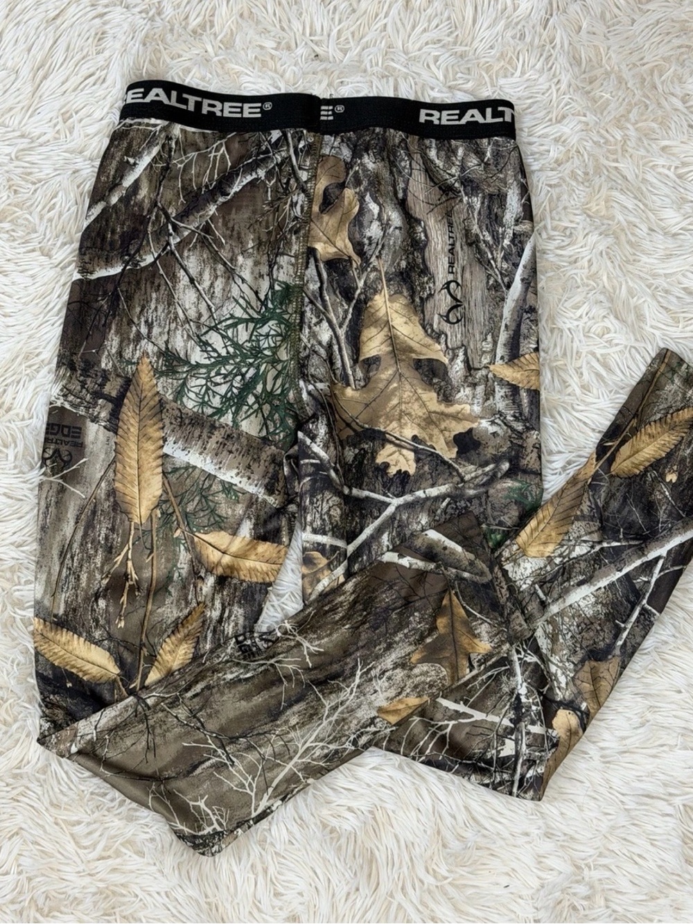 Realtree Edge Kids Boys Youth 10/12 Camoflauge Hunting Layer Leggings Pants